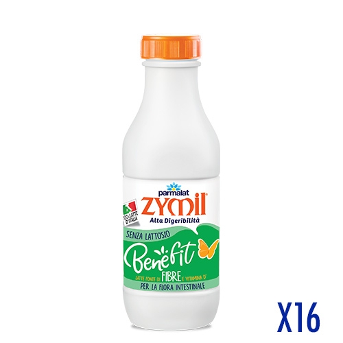 Parmalat Zymil Latte Benefit Fibre Senza Lattosio 1000 ml 16 bottiglie Box