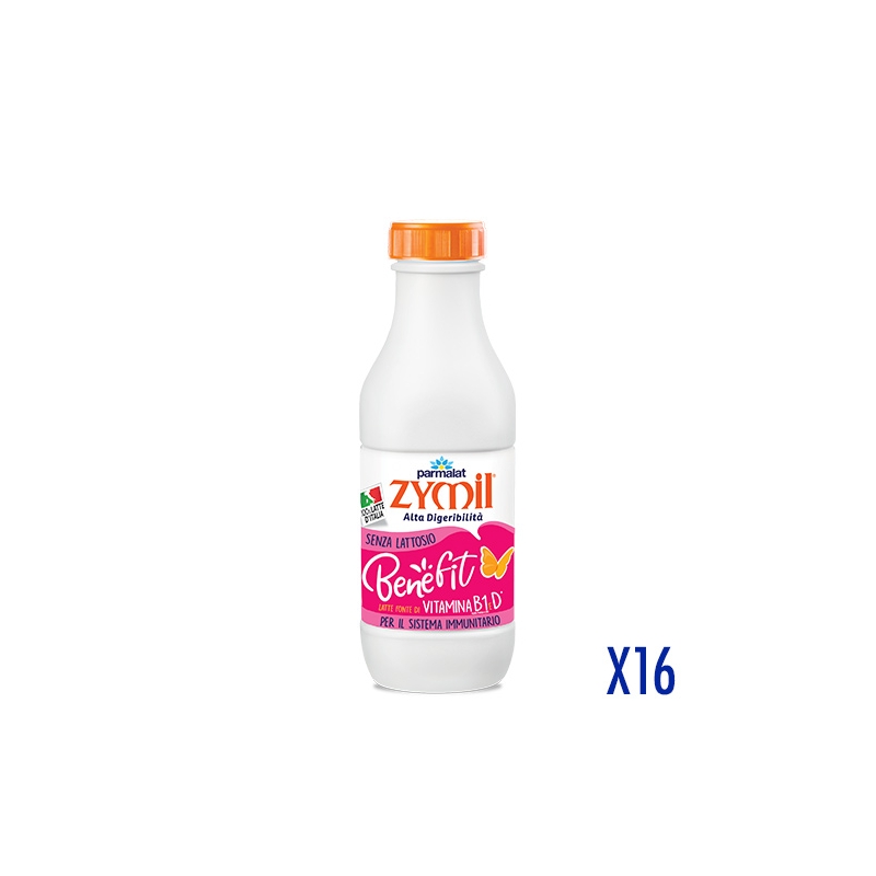 Parmalat Zymil Latte Benefit Vitamine Senza Lattosio 1000 ml 16 bottiglie Box