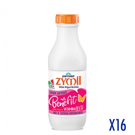 Parmalat Zymil Latte Benefit Vitamine Senza Lattosio 1000 ml 16 bottiglie Box