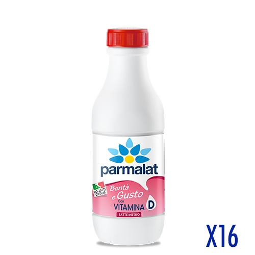 Parmalat Latte Bontà e Gusto Latte Intero con Vitamina D 1000ml 16 bottiglie Box