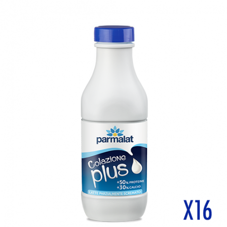 Parmalat Latte Colazione Plus Parzialmente Scremato 1000 ml 16 bottiglie Box
